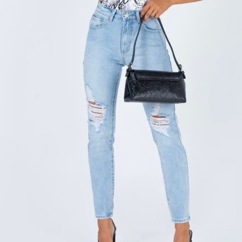 NWT Princess Polly Zaneta high rise distressed, jeans sz4